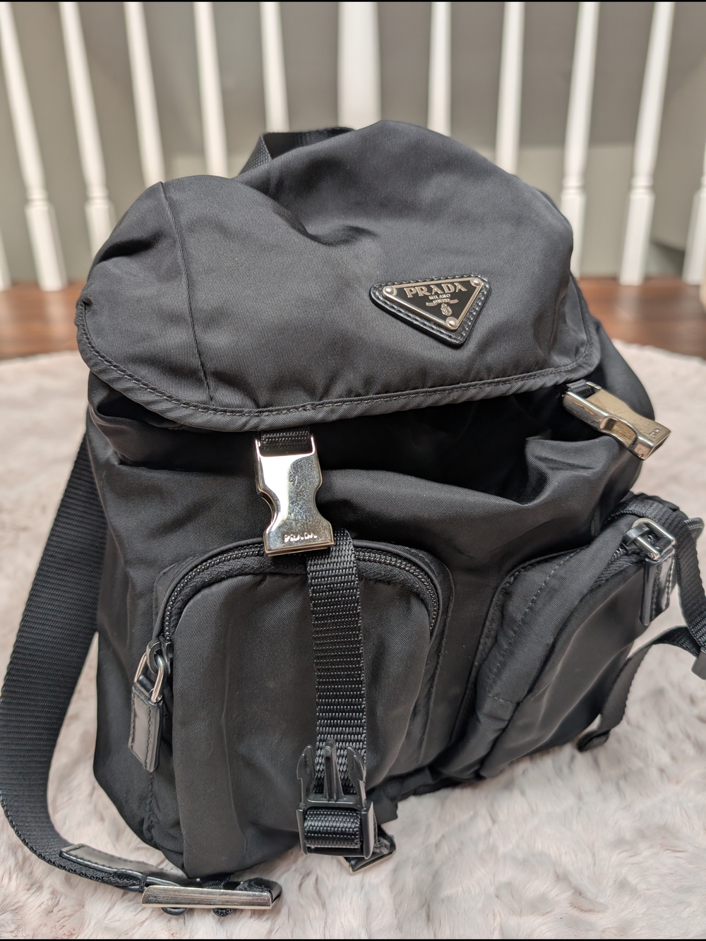 Prada Black Nylon Men's Backpack